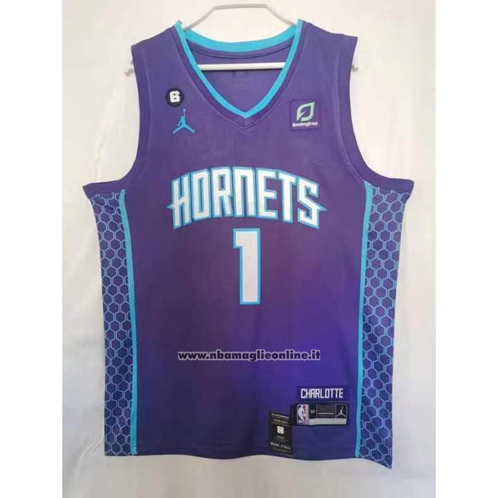 Maglia Charlotte Hornets LaMelo Ball #1 Statement 2022-23 Viola